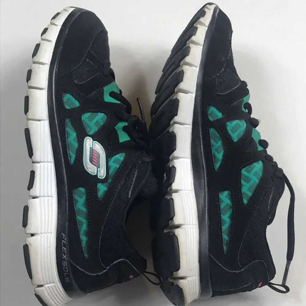 Skechers SN 11667 Color Codebkaq Leather Textile Woman Shoes Size 8
